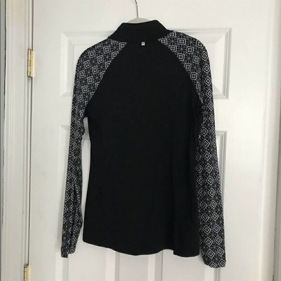 euc Lorna Jane Active Vista Print Zip Up Jacket in Black & White Size Medium - Picture 5 of 7